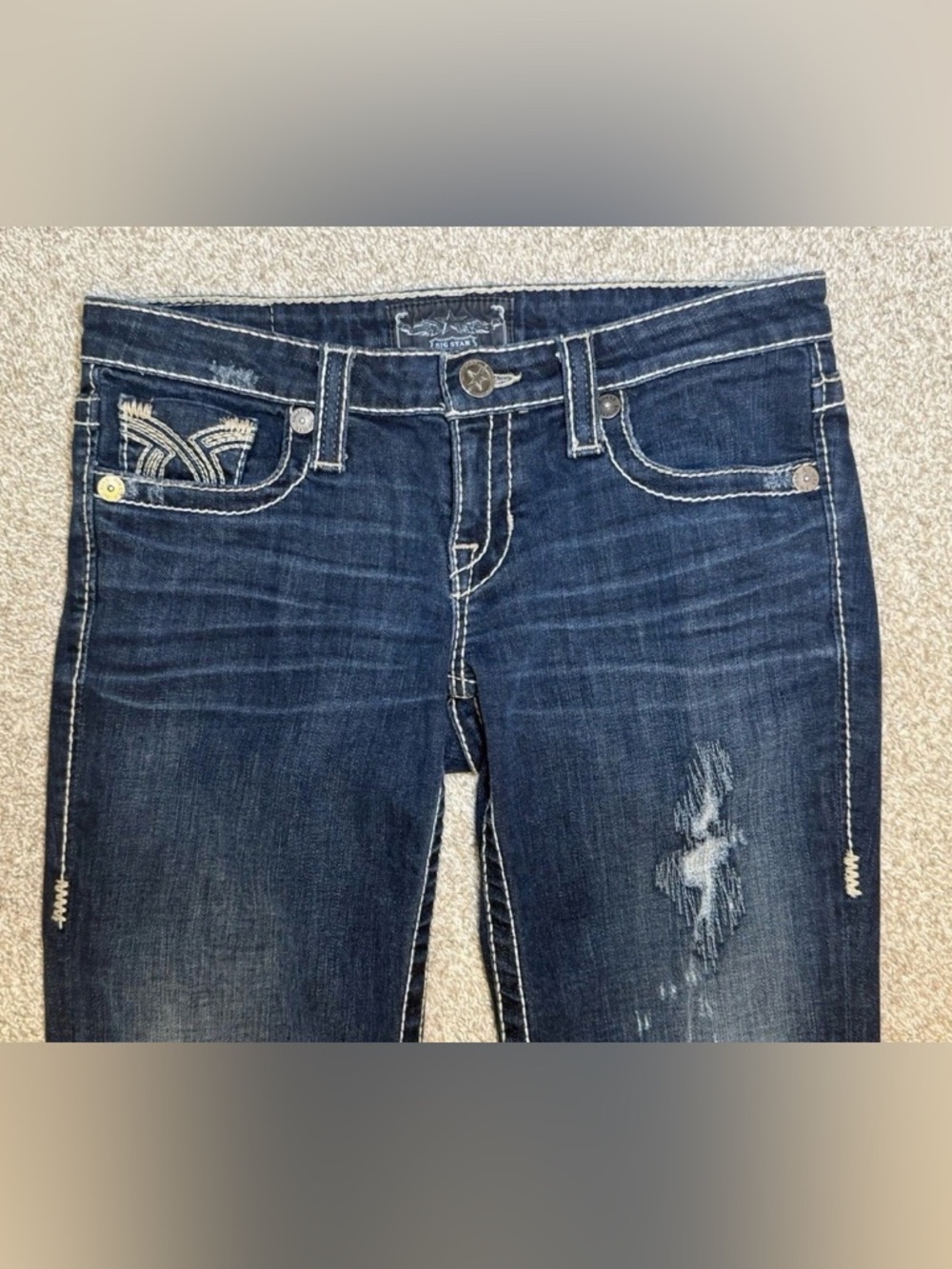 Big Star LIV Women's 28 R Boot Cut Jeans
Stretch Denim Distressed Msrs 31 X 32 - Picture 4 of 12